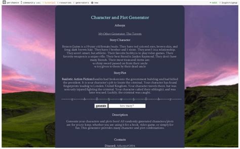 character plot generator.